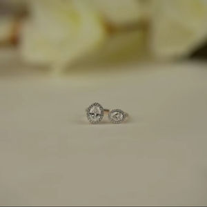 Bague exclusive en diamant cultivé en laboratoire taille ovale VS1 clarté IGI SGL certifié or rose or argent fournisseur en gros en vrac - Product Image 1