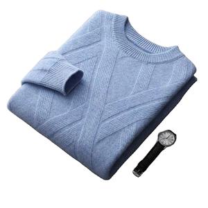 Suéter de Hombre 100% Algodón, Transpirable, Cuello Redondo, Tejido de Punto, Suéter de Algodón Personalizado para Hombre, Ropa de Invierno de Punto, Suministro ODM - Product Image 4