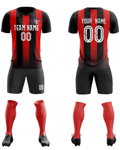 Conception et logos personnalisés ensemble de maillots d'uniforme de football pour adultes pour hommes avec chaussettes 100% polyester de haute qualité - Product Image 1