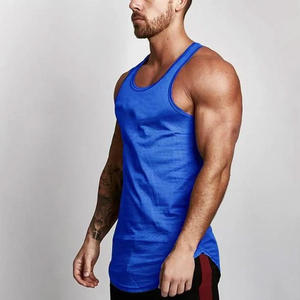 Camiseta sin mangas de gimnasio transpirable de alta calidad para hombre, logotipo personalizado, ajuste muscular, punto acanalado con decoración de insignia, secado rápido - Product Image 5