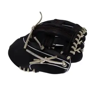 Schwarze Farbe Fabrik preis Hochwertige Baseball-Feld handschuhe/Best Sale Custom Logo Print Leder-Baseball handschuhe