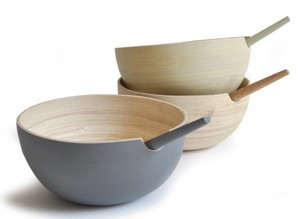 Ensemble de bols en bambou filé aux couleurs personnalisées écologiques bols de service à salade durables pour les fêtes - Product Image 2