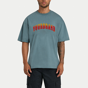 Oversize Boxy Fit 100% algodón camisetas de los hombres personalizados DTF impreso logo Drop Shoulder Gym Wear alta calidad hip hop camiseta de los hombres - Product Image 6