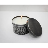 Pot à bougie en métal design de luxe avec couvercle fini antique martelé pour la maison et l'éclairage de Noël décoration pot à bougie