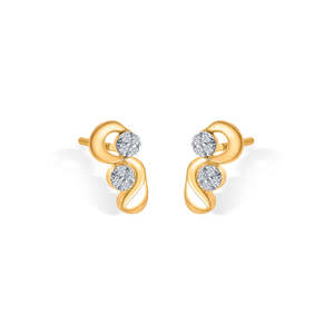 Boucles d'oreilles clous en or 14 carats avec perles pour femme, style vintage géométrique, cadeau idéal - Product Image 4