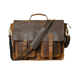 Genuine Quality Crunch Leather and <b>Canvas</b> <b>Laptop</b> <b>Bag</b> with Durable Handle Handmade <b>Laptop</b> <b>Bag</b> For Sale By Exporters - Product Image 2