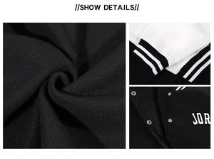 Hot Sale Men Varsity Bomber <b>Jacket</b> Winter Canvas Stand Collar Front Logo High Street Style Eco-Friendly Breathable <b>Patchwork</b> - Product Image 3