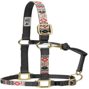 New Style Fashion Custom Made Designer Ribbon Sewed Heavy Duty Nylon Horse Halter with Brass Plated Hardware in All Sizes - Product Image 6