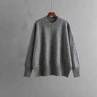 Fabricante OEM, Cárdigan Largo Personalizado para Mujer, Suéter de Cachemira Tejido, Cuello Redondo, Invierno, Estilo Vintage, Secado Rápido, Transpirable