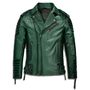 Chaqueta de Cuero Genuino para Hombre, Nueva Colección de Invierno, Color Personalizado, Logotipo Frontal, Servicio OEM, Alta Calidad, Venta al Por Mayor - Product Image 5