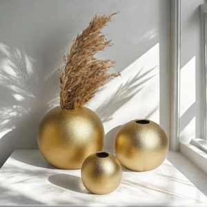 Vase à fleurs en métal de style boule moderne de luxe pour la décoration de mariage d'hôtel à la maison Vase à fleurs en métal Pots et vases à fleurs en métal - Product Image 1
