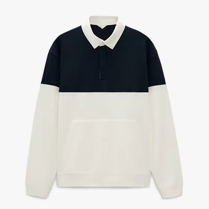 Wholesale Patchwork Fabric <b>Polo</b> <b>Shirts</b> <b>Long</b> <b>Sleeve</b> Casual <b>Men's</b> Button <b>Shirt</b> Custom Logo 100% Cotton Lapel Tshirt - Product Image 4