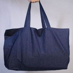 Bolso grande de algodón 100% para mujer, bolso de hombro de compras reutilizable plegable ecológico, capacidad a granel con letras impresas personalizadas - Product Image 5