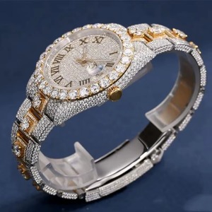 Venta al por mayor suministro de oro helado Mossinate diamante reloj elegante Hip Hop moda para hombres disponible a precio de fábrica - Product Image 3