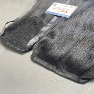 Extensiones de cola de caballo ondulada natural sin procesar de calidad superior precio de fábrica al por mayor cabello humano vietnamita cabello virgen - Product Image 1