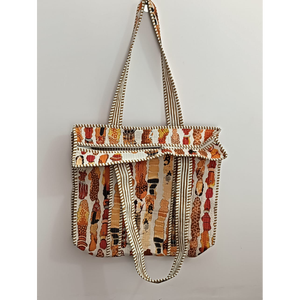 กระเป๋าสะพายไหล่ลายควิลท์ผ้าฝ้ายสำหรับผู้หญิง, กระเป๋าสะพายไหล่สไตล์โบฮีเมียนลายควิลท์ - Product Image 2