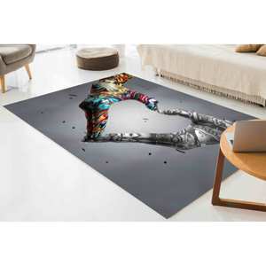 Tapis Love Hand Graffiti : Tapis d'appoint lavable en machine, tapis en chenille - Product Image 5
