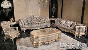 Muebles tallados de estilo francés para sala de estar, sofá de estilo italiano real para sala de estar, sofá de estilo italiano lujoso para sala de estar - Product Image 2
