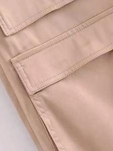 Pantalones Cargo para Mujer con Bolsillos, Cintura Elástica, Frente Plano, Estilo Vintage de Moda de Verano - Product Image 3
