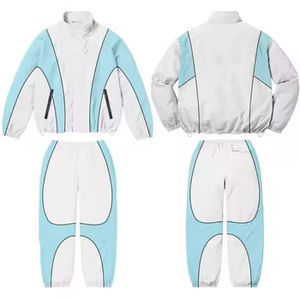 Logo personnalisé pour hommes deux pièces vintage coupe-vent avec fermeture éclair survêtement à sublimation coupe-vent court pour hommes survêtement en nylon - Product Image 5