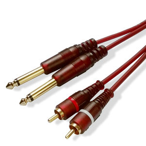 <span class=keywords><strong>Cable</strong></span> de audio Dual de 6,35mm a Dual <span class=keywords><strong>RCA</strong></span> para mezclador de amplificador de guitarra-chaqueta de PVC Compatible con micrófono de uso profesional - Product Image 1