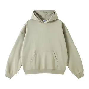 Logo personnalisé surdimensionné demi-fermeture éclair pull sweat short ensemble hommes lâche culture brodé plaine teint fabricant - Product Image 5