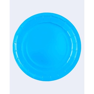Assiettes en papier bleues Party Love 23 cm jetables pour fêtes, lot de 12 pièces - Product Image 1