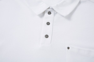 เสื้อโปโลผ้าฝ้าย100% สำหรับผู้ชายเสื้อยืดคอปกสีทึบร้อยคอลโลโก้ตามสั่ง - Product Image 3