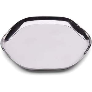 Preciosa bandeja de servicio de acero inoxidable con acabado pulido brillante, ideal para fiestas, bodas y servicios de catering de hoteles - Product Image 4