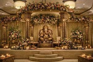 มณฑปงานแต่งงานแบบกูจาราติ สหรัฐอเมริกา งานแต่งงานแบบอินเดียสุดหรู เสาแกะสลักอย่างมืออาชีพ ทันสมัย คุณภาพส่งออก ขนาดสั่งทำได้ น้ำหนักเบา - Product Image 4