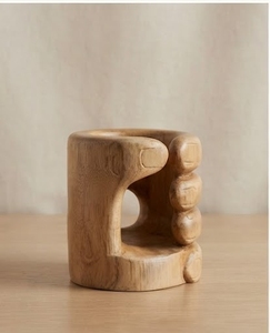 Porte-bouteille de vin en bois de manguier fait main, design rustique, réutilisable, vaisselle de table - Product Image 2