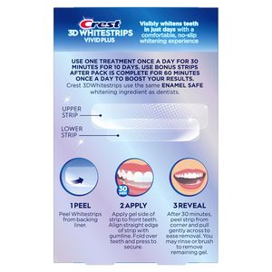 Crest 3D Whitestrips Vivid Plus, Kit de Tiras Blanqueadoras de Dientes, 10 Tratamientos + 2 Tratamientos Adicionales (Cada Tratamiento con 1 Tira Superior/1 Tira Inferior) - Product Image 6