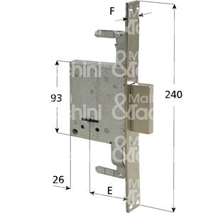 DOUBLE CARTE LOCK, serrure à mortaise triple, 2 tours. Boîte zinguée fournie avec: Contre-plaque 0623500 et - Product Image 1