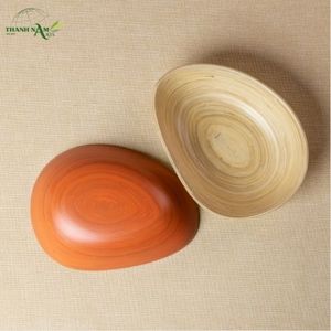 ชามไม้ไผ่แบบมินิมอลรักษ์โลก งานฝีมือรูปทรงโค้งมน - Product Image 1