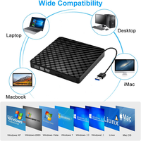 Unidad de Grabación de DVD Externa Delgada USB 3.0, Lector de CD, Reproductor de DVD Externo para Computadora Portátil, Grabadora de DVD