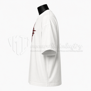 Camiseta de Algodón Blanca de Manga Corta para Hombre con Estampado Gráfico Rojo, Cuello Redondo, Corte Casual, Largo Regular, Estilo Urbano - Product Image 5