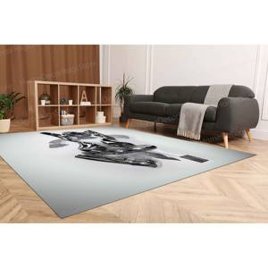 Tapis de couple en argent 3D, tapis imprimé moderne avec un motif de couple s'embrassant, avec un tapis moelleux à poils - Product Image 3