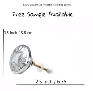 Tirador de cajón de concha de diseño moderno con perilla de perla madre de plata de lujo europeo para armarios de cocina y armario - Product Image 3