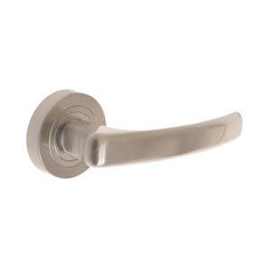 Door Handle GAMET ODA DH-O-22-07 with <b>round</b> plate - Nickel/<b>Brushed</b> - Product Image 1
