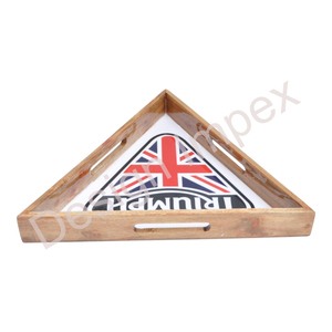 Bandeja Triangular para servir pizza, galletas, bebidas, pastelería, patatas fritas, Plato/bandeja, impresión personalizada, bandejas de madera decorativas respetuosas con el medio ambiente - Product Image 5