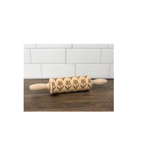 Rouleau à pâtisserie en bois en forme de rouleau à pâte pour Noël et taille personnalisée et design d'aspect sculpté - Product Image 6