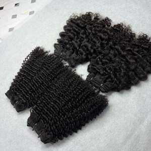 Paquetes de cabello humano rizado birmano rizado Cutícula cruda alineada Cabello crudo Paquetes vietnamita de cabello rizado birmano - Product Image 2