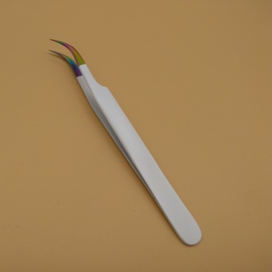 Custom Professional Stainless Steel Eyelash Tweezers <b>Smooth</b> Tip Precision Grafting <b>Tool</b> Anti-Static Perfect Grip Custom Logo - Product Image 1