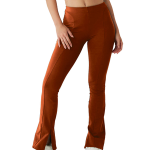 Leggings acampanados de cintura alta para mujer con detalle de cremallera en 7/8 de longitud para esculpir - Product Image 1