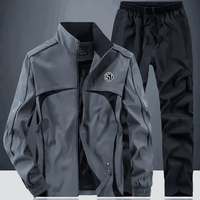 Ensemble de survêtement pour homme, décontracté, d'hiver, à capuche, respirant, imprimé, 2 pièces, sweat-shirts et pantalons, vêtements d'extérieur