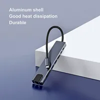 Hub USB 3.0 USB-C en alliage d'aluminium gris sidéral, adaptateur multiport 5-en-1 10-en-1, station d'accueil pour USB 2.0, sans prise requise, en stock