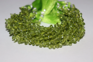 Vente en gros 4*6-5*7mm 8 pouces perles en forme de poire coupe latérale péridot pierre naturelle à facettes pour la fabrication de bijoux - Product Image 2