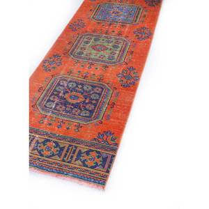 Vintage 9x12 Wool Rug <b>Red</b> & Orange Hand Knotted Medallion Puzzle Rectangle Abstract Patterns for Home Entryway Hallway-Pae-2481 - Product Image 2