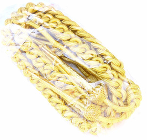 USA Marine Corp President Aide Aiguillettes Bretelles en fil métallique rouge or brillant Broches en laiton enduit avec ancres argentées - Product Image 2