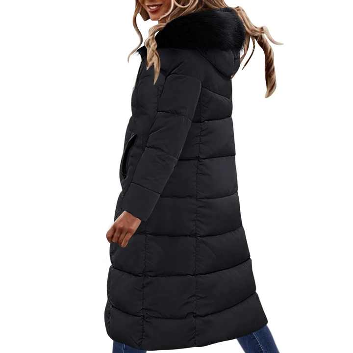 Autumn and Winter Warm Fashion Puffer Jacket Women High Neck Hooded Zipper Design Cotton-Padded Coat